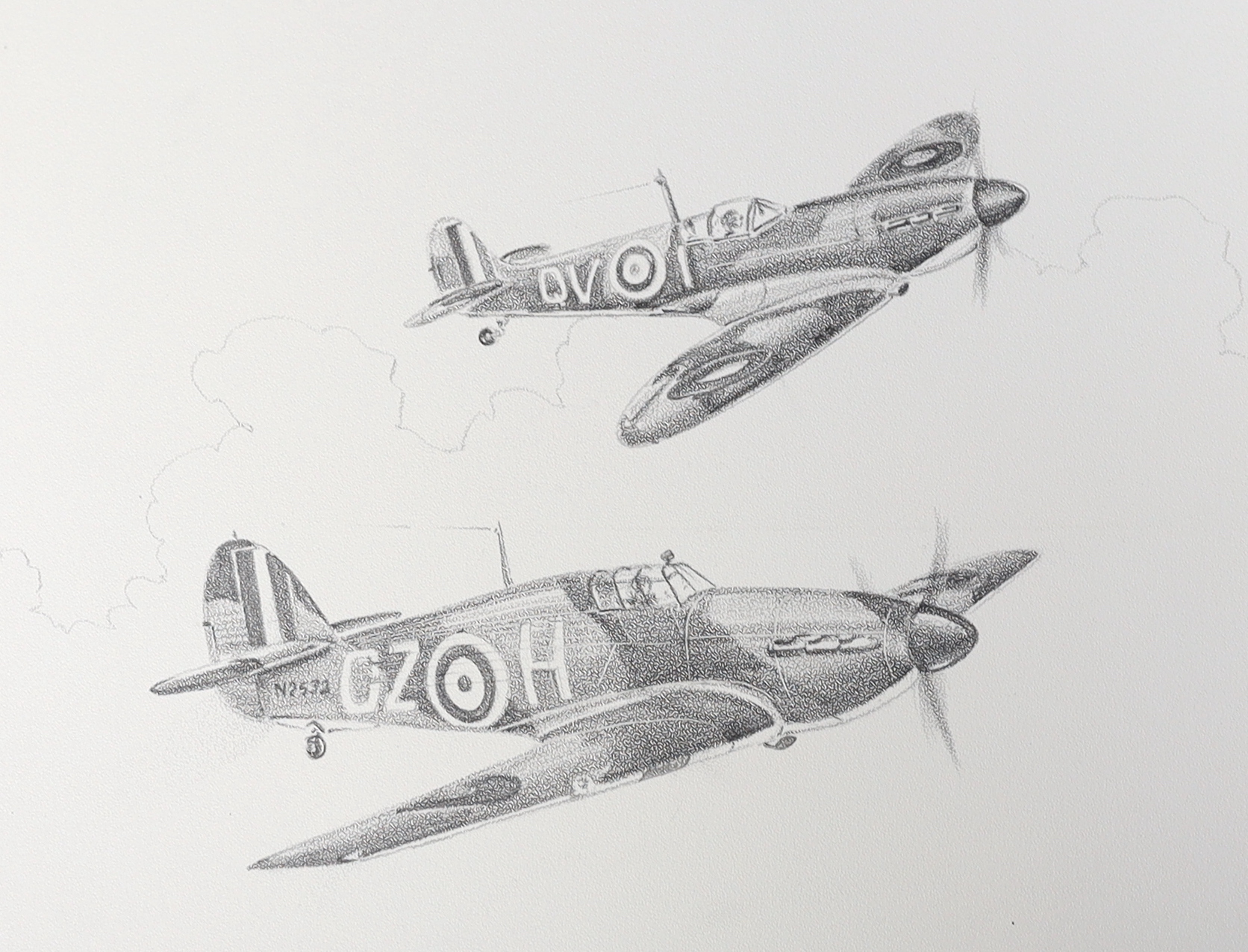 John Henry Batchelor MBE (1936-2019), Military aviation subjects, gouache, watercolour and pencil (7), largest 37 x 43cm, unframed, Please note this lot attracts an additional import tax of 5% on the hammer price